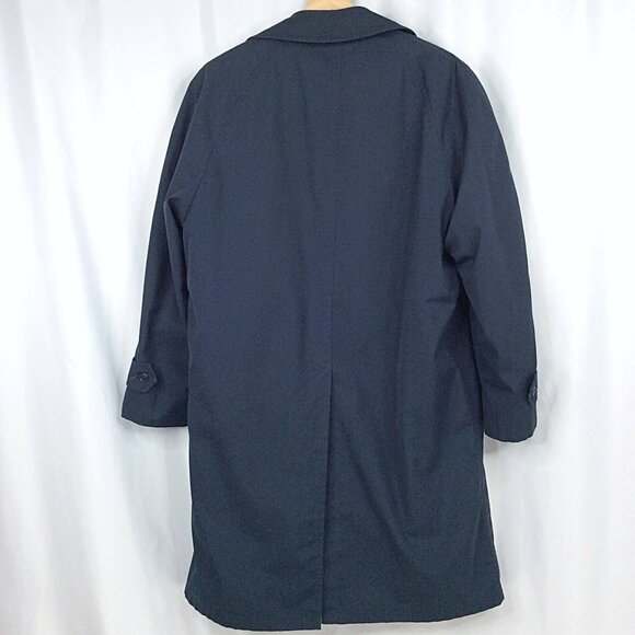 Vintage London Fog Maincoats Fully Lined Trench Coat Mens 38 Short Blue Fleece - Picture 2 of 12